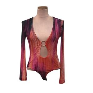 NWT Farai London Leena Bodysuit Size Small Orange